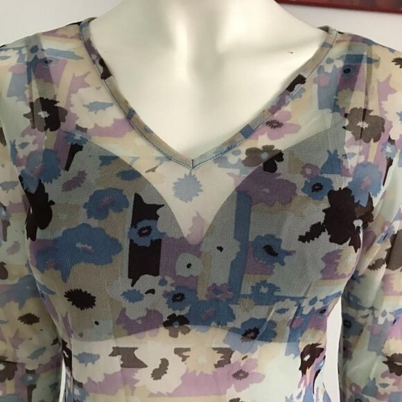 Bundle VTG Bra blue Christian Dior ( C ) + transparent mesh top MEXX - Picture 1 of 10